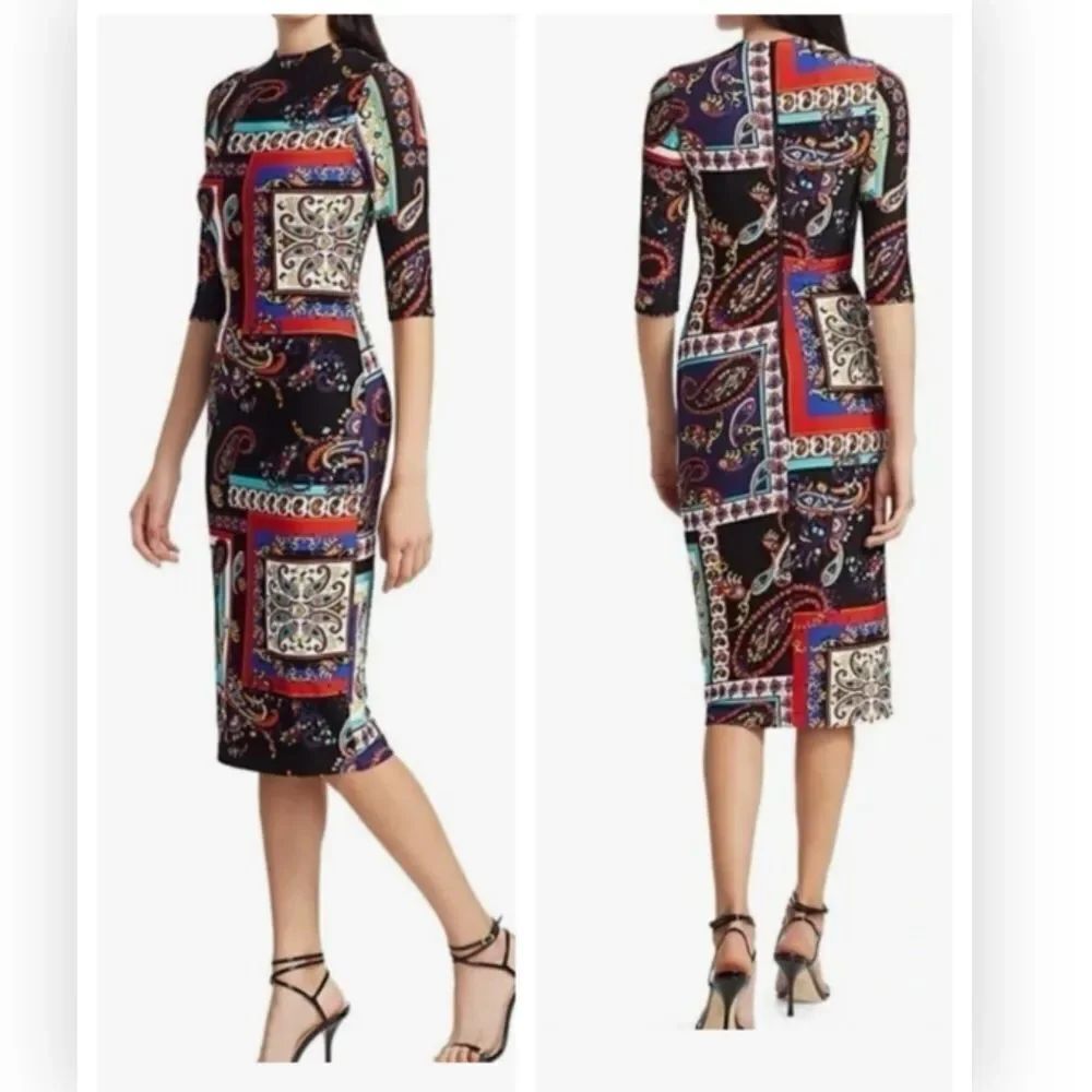 Alice Olivia Delora Paisley Print Bodycon Dress $330